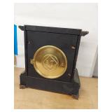 Seth Thomas Mantel Clock Black Case Gilt Dial Approx 11.5in Tall