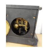 Seth Thomas Mantel Clock Black Case Gilt Dial Approx 11.5in Tall