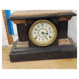 Seth Thomas Adamantine Mantel Clock Faux Marble Case Untested