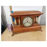 Seth Thomas Adamantine Mantel Clock Ornate Column Case Antique