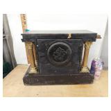 Seth Thomas Mantel Clock Black Adamantine Column Case Untested Fair