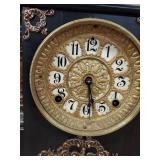 Seth Thomas Adamantine Mantel Clock Black Case Approx Antique