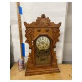New Haven Maine Line Gingerbread Mantel Clock Victorian Oak Case