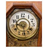 New Haven Maine Line Gingerbread Mantel Clock Victorian Oak Case