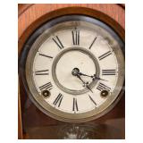 Antique Victorian Gingerbread Mantel Clock Wood Case Approx 18in
