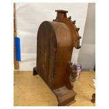 Antique Victorian Gingerbread Mantel Clock Wood Case Approx 18in