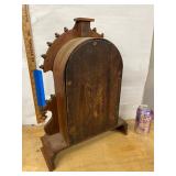 Antique Victorian Gingerbread Mantel Clock Wood Case Approx 18in