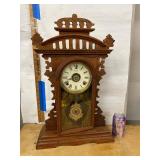 Welch Gingerbread Parlor Clock Advertising Glass Front approx. 24in