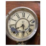 Victorian Gingerbread Mantel Clock Walnut Case Pendulum Approx. 23in