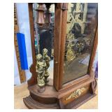 Ansonia Victorian Walnut Parlor Clock Cherub Case approx 26in