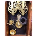 Ansonia Victorian Walnut Parlor Clock Cherub Case approx 26in