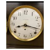 Seth Thomas Mantel Clock Dark Wood Case Brass Trim Untested Vintage