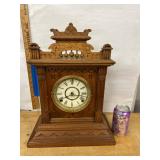 Seth Thomas Victorian Gingerbread Mantel Clock Walnut Case Approx 18in
