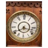 Seth Thomas Victorian Gingerbread Mantel Clock Walnut Case Approx 18in