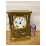 Seth Thomas Crystal Regulator Brass Mantel Clock Approx. 11.5in