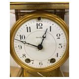 Seth Thomas Crystal Regulator Brass Mantel Clock Approx. 11.5in