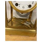 Seth Thomas Crystal Regulator Brass Mantel Clock Approx. 11.5in