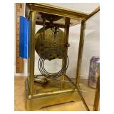 Seth Thomas Crystal Regulator Brass Mantel Clock Approx. 11.5in