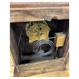 Waterbury Antique Mantel Clock Carved Wood Case Approx. 16in Tall