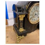 Seth Thomas Mantel Clock Black Adamantine Style Wind Up Untested