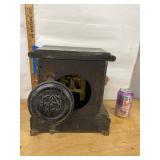 Seth Thomas Antique Black Mantel Clock Brass Dial Approx. 15in