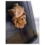 Seth Thomas Antique Black Mantel Clock Brass Dial Approx. 15in