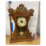 Seth Thomas Gingerbread Shelf Clock Oak Case Approx. 23in Untested