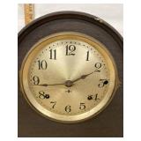 Seth Thomas Tambour Mantel Clock Wood Case Pendulum Included