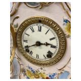 Royal Bonn La Bonita Porcelain Mantel Clock Floral Blue White Case
