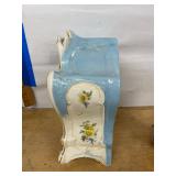 Royal Bonn La Bonita Porcelain Mantel Clock Floral Blue White Case