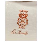 Royal Bonn La Bonita Porcelain Mantel Clock Floral Blue White Case