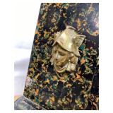 Seth Thomas Adamantine Mantel Clock Black Marbled Case Untested