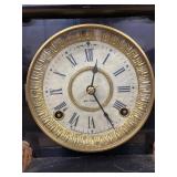 Seth Thomas Antique Mantel Clock Black Adamantine Case Approx. 12in