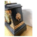 Seth Thomas Antique Mantel Clock Black Adamantine Case Approx. 12in