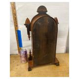 Antique Victorian Gingerbread Shelf Clock Carved Wood approx 22in