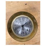 Seth Thomas Brass Marine Porthole Bulkhead Clock Untested See Photos