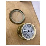 Seth Thomas Brass Marine Porthole Bulkhead Clock Untested See Photos