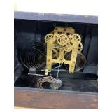 Seth Thomas Adamantine Mantel Clock Black Faux Marble approx 19in