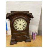Sessions Eight Day Mantel Clock Wooden Case Roman Dial Untested