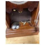 Antique Wooden Mantel Shelf Clock Roman Dial Approx. 19in Untested