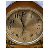 Gilbert 1807 Vintage Mantel Clock Painted Floral Arch Case Untested