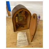 Gilbert 1807 Vintage Mantel Clock Painted Floral Arch Case Untested