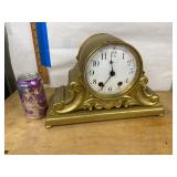 Seth Thomas Mantel Clock Ornate Gilt Metal Case Approx. 11in Untested