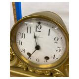 Seth Thomas Mantel Clock Ornate Gilt Metal Case Approx. 11in Untested