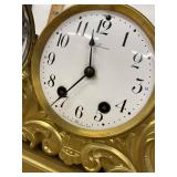 Seth Thomas Mantel Clock Ornate Gilt Metal Case Approx. 11in Untested