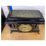 Seth Thomas Adamantine Mantel Clock Faux Marble Case Approx 19in