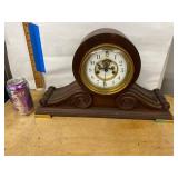 Waterbury Mantel Clock Open Escapement Wood Shelf Clock Approx 16in
