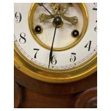 Waterbury Mantel Clock Open Escapement Wood Shelf Clock Approx 16in