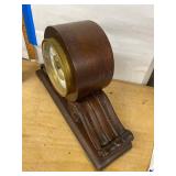 Waterbury Mantel Clock Open Escapement Wood Shelf Clock Approx 16in