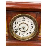 Seth Thomas Adamantine Mantel Clock Faux Wood Column Case Untested